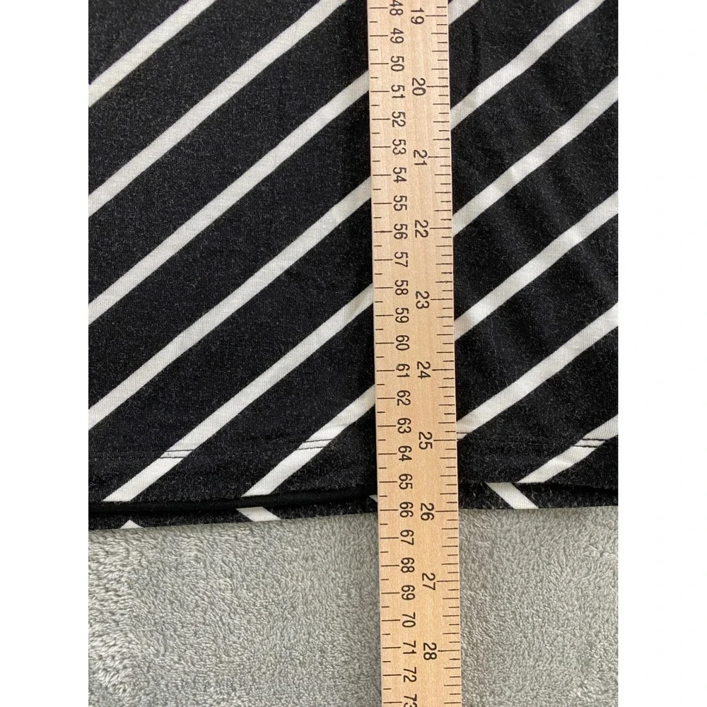 Apt. 9 Womens Black White Chevron Stripe Pencil Skirt Lined Midi Size Medium